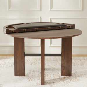 English Elm Gorman Round Walnut Game Dining Table with Reversible Top and Scandinavian Legs B050P412220