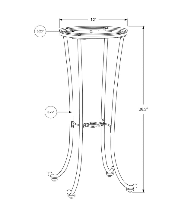 English Elm Accent hammered metal accent table with tempered glass top — modern black side end plant stand B2710P219263