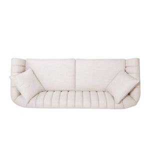 English Elm Christopher Knight Home® - 66957.00Abge_66957.00Bbge Elegant 3-Seater Sofa With Plush Beige Fabric, Accent Pillows & Modern Design N771P202526M_N771P202529M