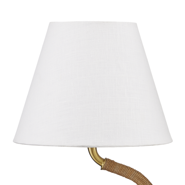 Sirocco Desk Lamp - Elegant Jute-Rope Design with Off-White Linen Shades for Stylish Home Décor