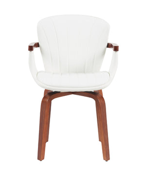 English Elm Mid-Century Bentwood Swivel Dining Chairs Set Of 2 - Stylish Pu Leather Accent Chairs For Any Space N842P290039K