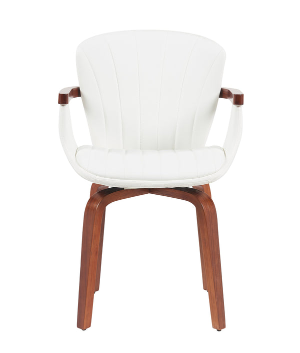 English Elm Mid-Century Bentwood Swivel Dining Chairs Set Of 2 - Stylish Pu Leather Accent Chairs For Any Space N842P290039K