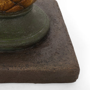 English Elm Christopher Knight Home® - PINEAPPLE Concrete Umbrella Base in Sunny Yellow — Heavy 21.75" x 17.5" Decorative Outdoor Stand 67768.00YLW