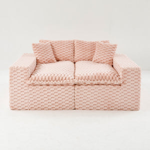 English Elm Luxury Turtle Velvet Multifunctional Sofa - Convertible 4-Seat Modular Design, Plush Sponge Comfort W3371S00031