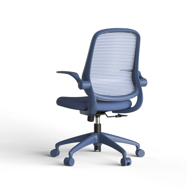 English Elm Ergonomic Mesh Back Task Chair with Flip Armrests High Density Foam Seat 500lb Capacity Blue W5280P464458