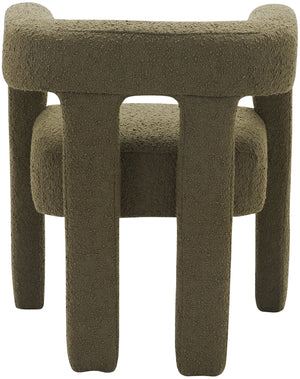 Athena Olive Green Boucle Fabric Accent/Dining Chair 864Olive-C Meridian Furniture