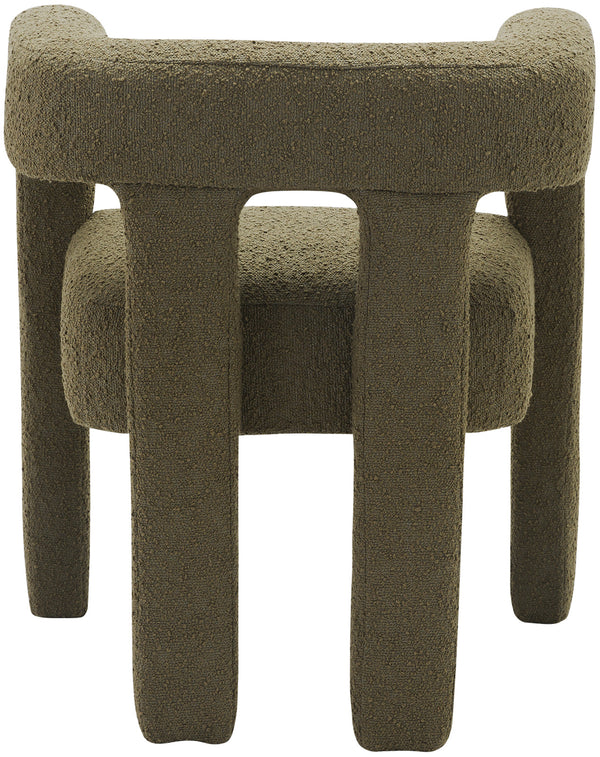 Athena Olive Green Boucle Fabric Accent/Dining Chair 864Olive-C Meridian Furniture