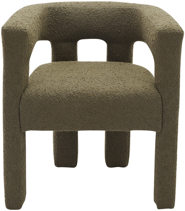 Athena Olive Green Boucle Fabric Accent/Dining Chair 864Olive-C Meridian Furniture