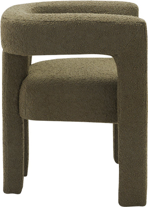 Athena Olive Green Boucle Fabric Accent/Dining Chair 864Olive-C Meridian Furniture