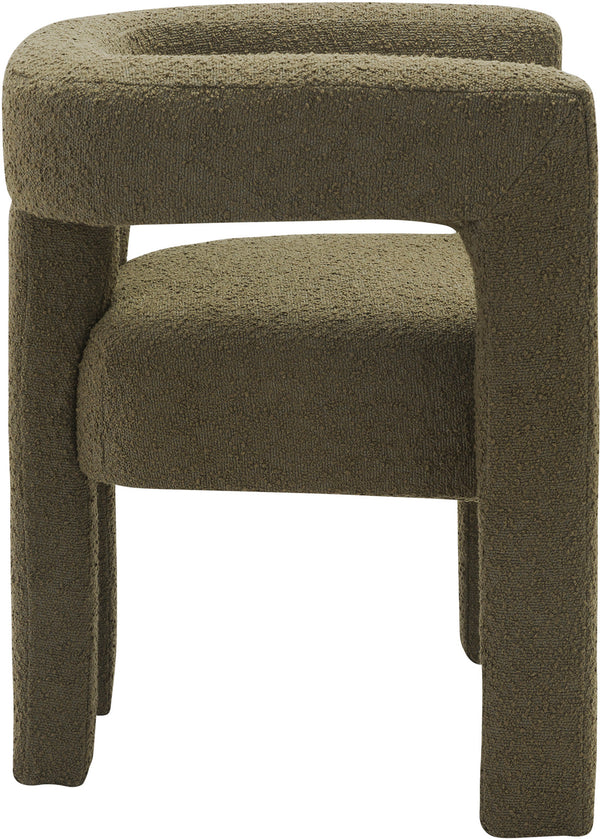 Athena Olive Green Boucle Fabric Accent/Dining Chair 864Olive-C Meridian Furniture