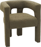 Athena Olive Green Boucle Fabric Accent/Dining Chair 864Olive-C Meridian Furniture