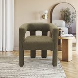 Athena Olive Green Boucle Fabric Accent/Dining Chair 864Olive-C Meridian Furniture