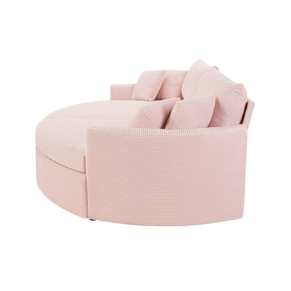 English Elm Oversized Double Chaise Lounge Sofa With Usb Ports - Cozy Pink Upholstered Loveseat For Relaxation N719S002160P-GIGA