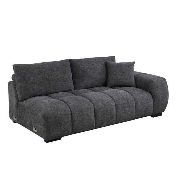 English Elm Chosen Chenille Sectional Sofa with Toss Pillows and Dual Chaises, Pocket Coil Seats, Durable Frame Gray 43 L x 81.88 W x 16.5 H B2726S00038