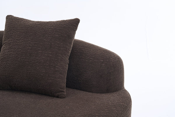 English Elm LY-042 Ergonomic Dual-Depth Loveseat Sofa, Brown Chenille, Zen Modular Design, 400 lb Capacity W2231P329732