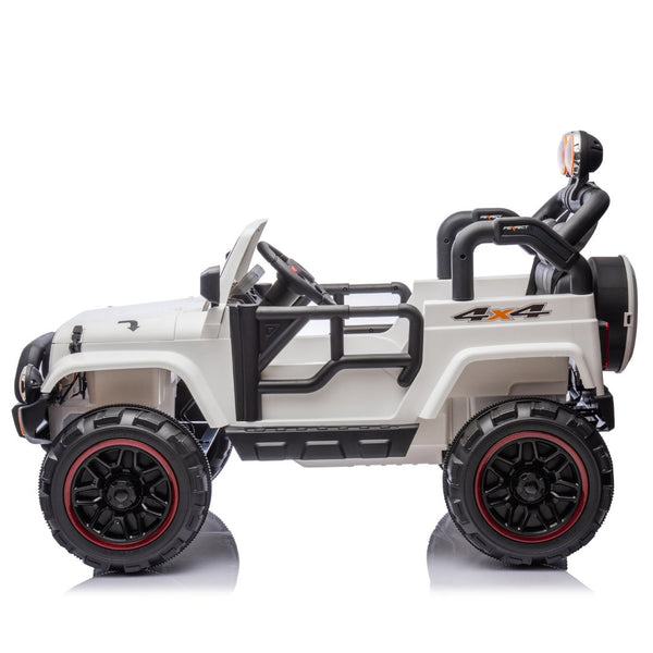 English Elm 24v Kids Electric Ride on Car with Parental Remote Rear Suspension and Bluetooth Audio White W1578P228746