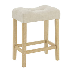 English Elm 59 Inch Bar Table Set with Power Outlet Rubberwood Frame and 3 Linen Stools Light Oak W2972P385256