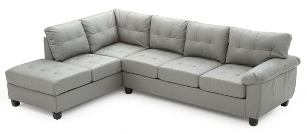 English Elm Gallant Upholstered Sectional Sofa with Reversible Chaise and Removable Backs Gray B078S00123