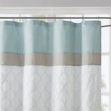 510 Design Shawnee Traditional Printed and Embroidered Shower Curtain 5DS70-0094 Seafoam