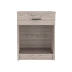 English Elm Eco Nightstand Sleek Modern End Table with Drawer and Open Shelf for Small Spaces and Durable Use Gray 25.6 L x 18.9 W x 5.5 H B07091852