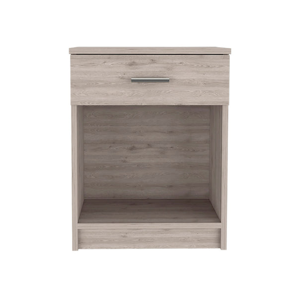 English Elm Eco Nightstand Sleek Modern End Table with Drawer and Open Shelf for Small Spaces and Durable Use Gray 25.6 L x 18.9 W x 5.5 H B07091852