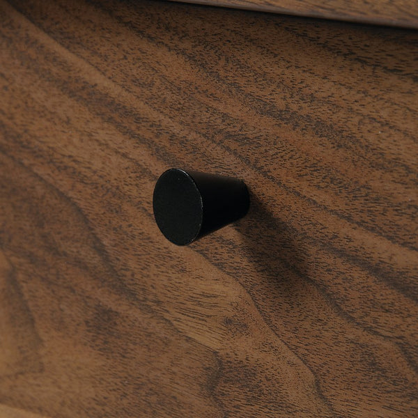 English Elm Narrow Mid-Century Bookcase in Brown – Tall Engineered Wood Shelf with Two Full-Extension File Drawers, Space-Saving 70.4" Height for Home Office and Living Room B356P402740