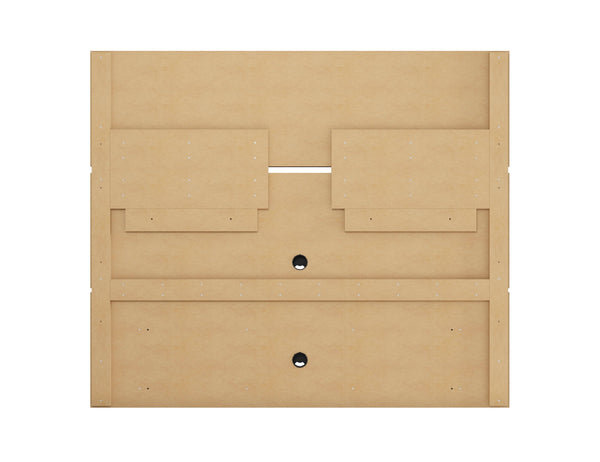 English Elm Vernon 63" TV Panel with Concealed Shelves, Cable Management, Mount Brackets & Flip Doors White B365P398354