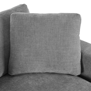 English Elm Mirod Oversized Chaise Lounge with Birch Legs Pillow Back Polyester Upholstered Seating Gray N760P196662E