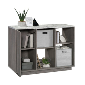 English Elm Accent Gray Storage Cabinet with Adjustable Shelves, Cord Management, Modern Media Center (47.2" L) B356P354469