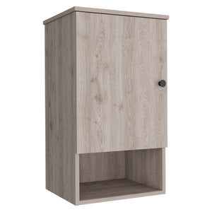 English Elm St. Angelo Grey Medicine Cabinet with Soft-Close Door, Engineered Wood, Two Internal Shelves & Open Shelf B200P188849