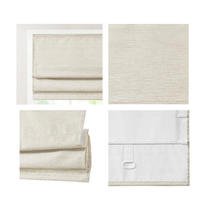 English Elm Printed Faux Silk Room Darkening Cordless Roman Shade with Thermal Foam Backing, OEKO-TEX Certified Elegance Ivory 5.05 L x 11.42 W x 7.48 H B03598301