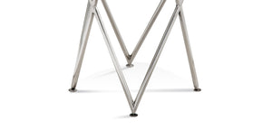 Basset Mirror Thiago Accent Table: Modern Glam With Unique Red Marble Top & Stylish Chrome Geometric Base Brown Marble,Steel 8655-lr-223