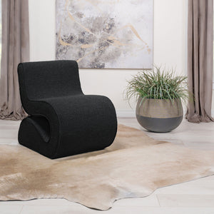 English Elm Austin Charcoal Bouclé Upholstered Armless Curved Chair — Sculptural Modern Accent Seat, Plush Comfort & Luxe Style (29.5"H) B062P299955