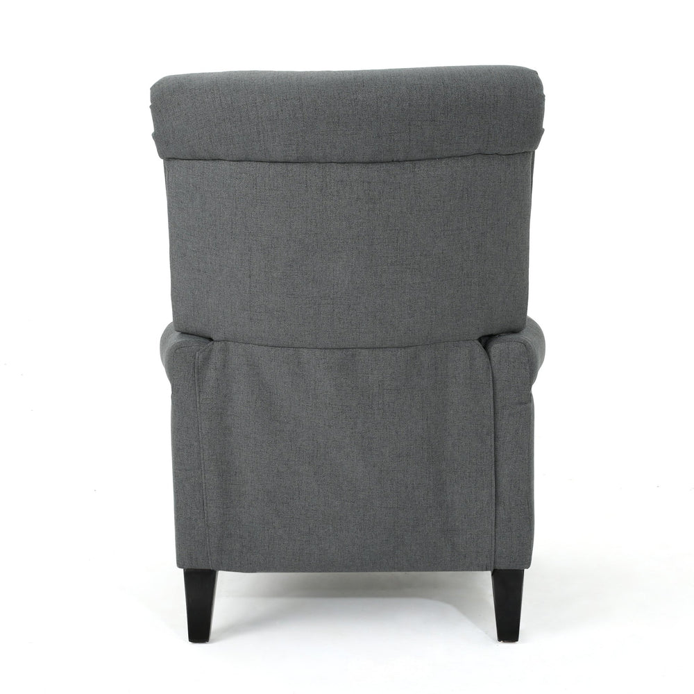 English Elm Christopher Knight Home® - Manual Charcoal Push Back Recliner — Compact Fabric Seat, Plush Support, Space-Saving Comfort for Homes 61369.00CCL