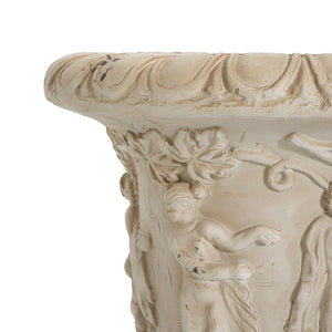 English Elm Mgo Classical Garden Urn Hand Painted Antique Finish Tall Outdoor Statement Planter N772P301515A