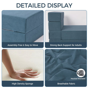 English Elm Folding Floor Sofa Bed with Five Section Design High Density Foam for Small Spaces T5880P498065