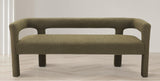 Athena Olive Green Boucle Fabric Bench 865Olive Meridian Furniture