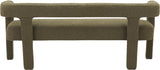 Athena Olive Green Boucle Fabric Bench 865Olive Meridian Furniture