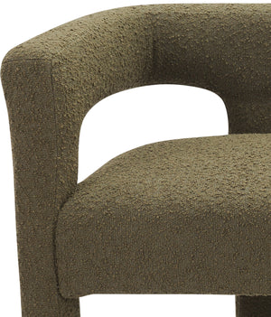 Athena Olive Green Boucle Fabric Bench 865Olive Meridian Furniture