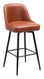 Keppel Swivel Barstool Brown 109974 Zuo Modern