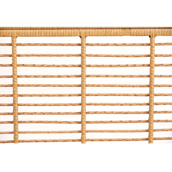 English Elm Christopher Knight Home® - California King Handcrafted PE Wicker Bed with Wingback Headboard, Metal Frame Support, Breathable Design N758P294474N