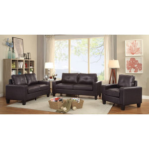 English Elm Newbury Modular Loveseat In Dark Brown Pu - Stylish Compact Seating For Small Spaces & Durability B078108271