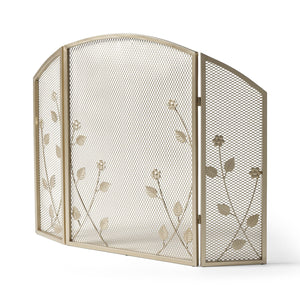 English Elm Christopher Knight Home® - FIRE Screen Gold Iron Fireplace Shield with Decorative 35.25x26.75 Inch Durable Heat-Resistant Guard 65186.00GLD