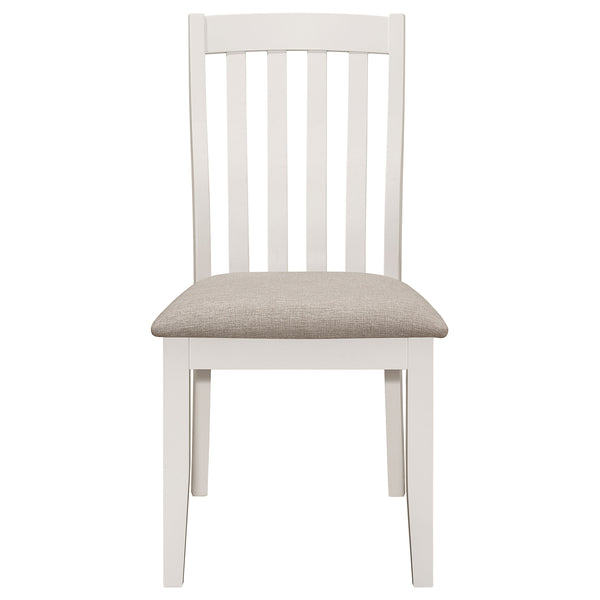 English Elm Doches Off White Wood Dining Side Chairs Set of 2 with Upholstered Seats Slatted Back Comfortable Style B062P378346