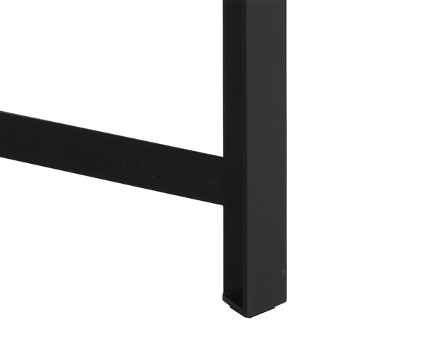 Sunpan Rosso 94.5" Rustic Oak Dining Table with Industrial Matte Black Base - Modern Handcrafted Elegance