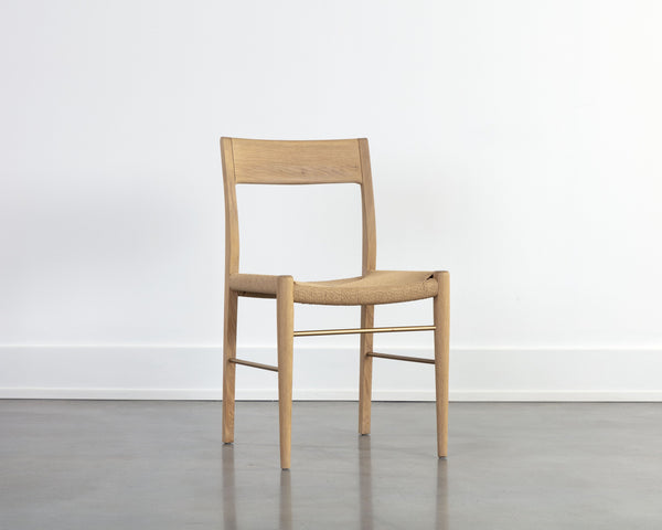 Sunpan Bondi Dining Chair Set of 2 - Timeless Modern Design with Hand-Woven Rope and Sustainable Beech Wood Light Oak