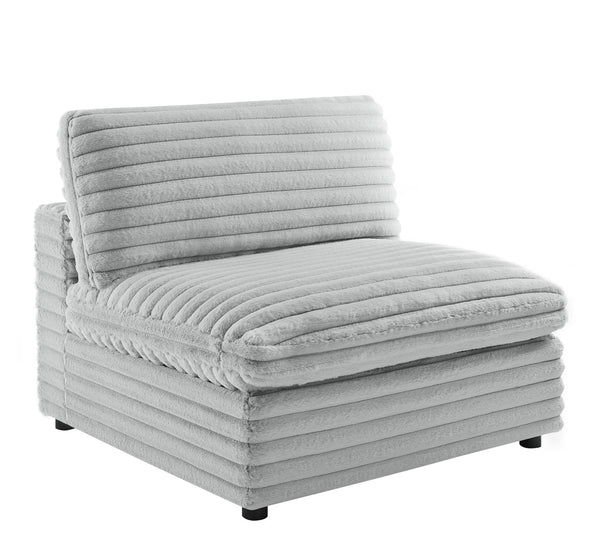 English Elm Jenny 6-Piece Modular Sectional in Plush Gray Cord-Like Polyester — Hardwood Frame, Down-Blend Comfort B050S00022