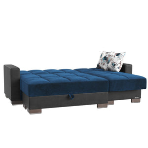 English Elm Primenest Convertible Chaise Lounge With Storage - Plush Microfiber Sleeper In Emerald Blue B030P303538-GIGA