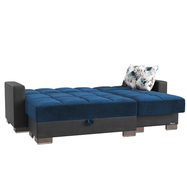 English Elm Primenest Convertible Chaise Lounge With Storage - Plush Microfiber Sleeper In Emerald Blue B030P303538-GIGA