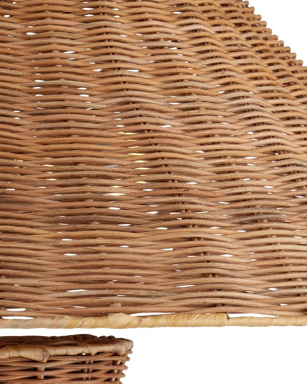 Currey & Company Nirvana Grande Floor Lamp - Oversized Geometric Rattan Design With Warm Glow & Easy Foot Switch Natural Rattan 8000-0172-currey-company